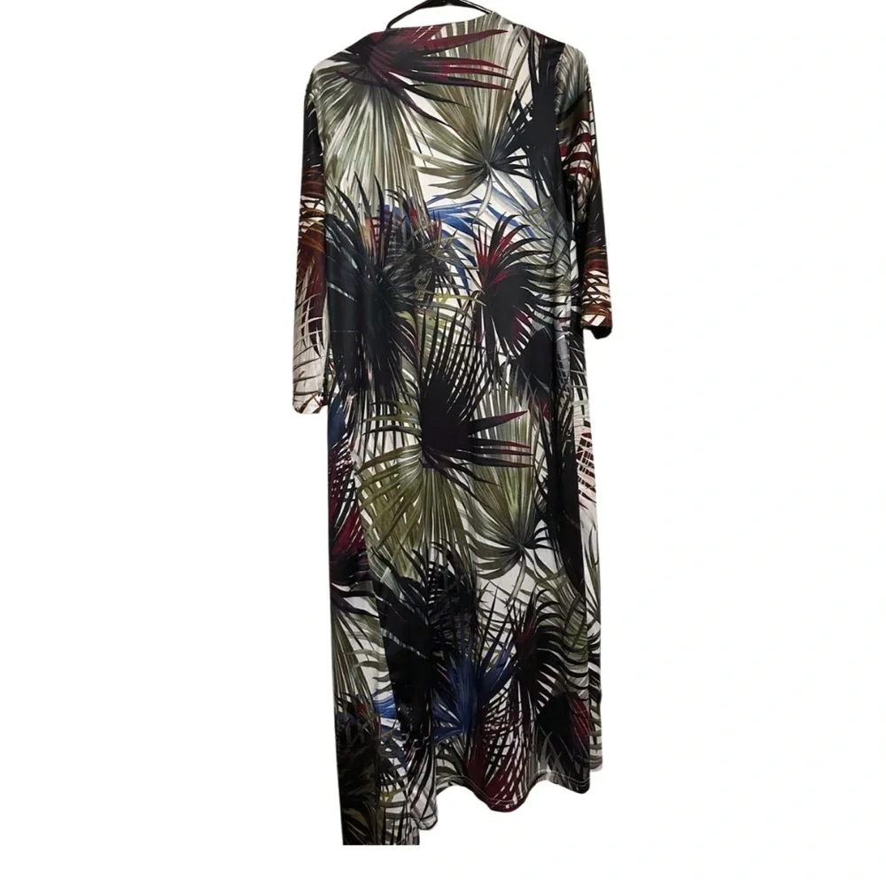 Tropical Leaf Print Coverup